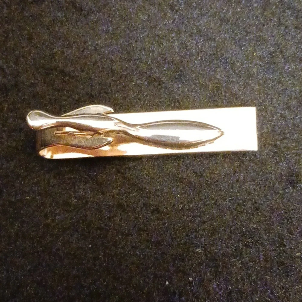 Tie Clasp Bar Wooden Bamboo Vintage